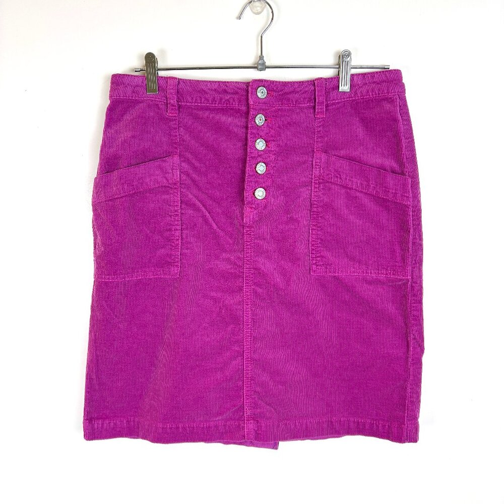 Anthropologie Pilcro Magenta Corduroy Skirt 8 - Picture 2 of 9
